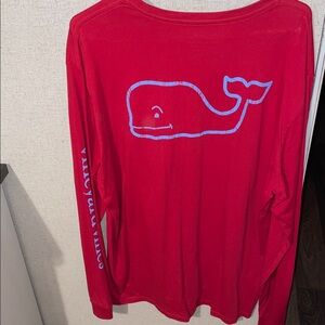 Vineyard Vines Red Shirt with Blue Whale Logo